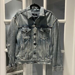 Able Distressed Jean Jacket - Sz L